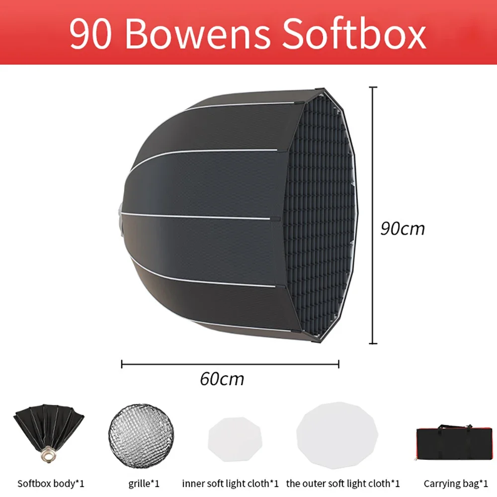 SH 33x60cm/60x90cm Honeycomb Softbox WIth Honeycomb Grid & Diffusers Quick Release & Fold Photo lighting kit Photography