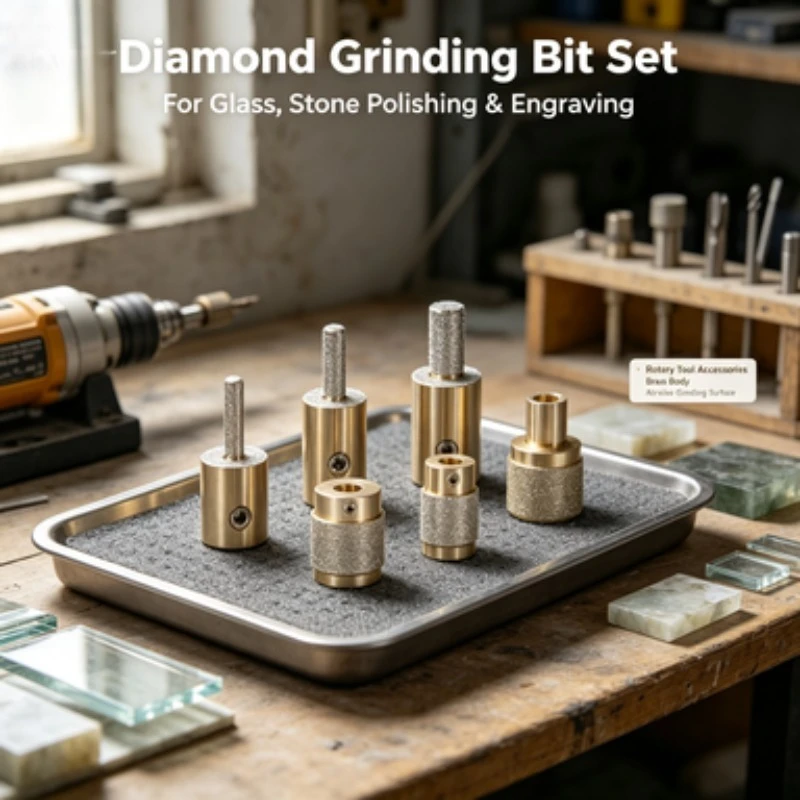 Diamond Grinding Bit Set MCB Series Abrasive Mounted Points For Glass Stone Polishing Engraving Rotary Tool Accessories