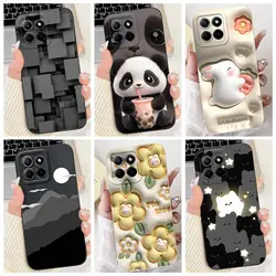 Soft Candy Silicone Cover For Huawei Honor X8a X8b X8 4G 5G Coque Phone Case Rabbit Cat Flower Panda Funda Camera Protected Case