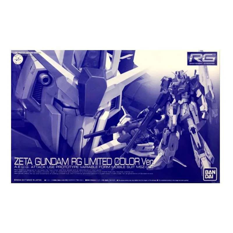 Bandai Figure Gundam Model Kit  Anime Figures RG 1/144 Zeta LIMITED COLOR Mobile Suit Gunpla Action Figure Toys For Boys Gifts