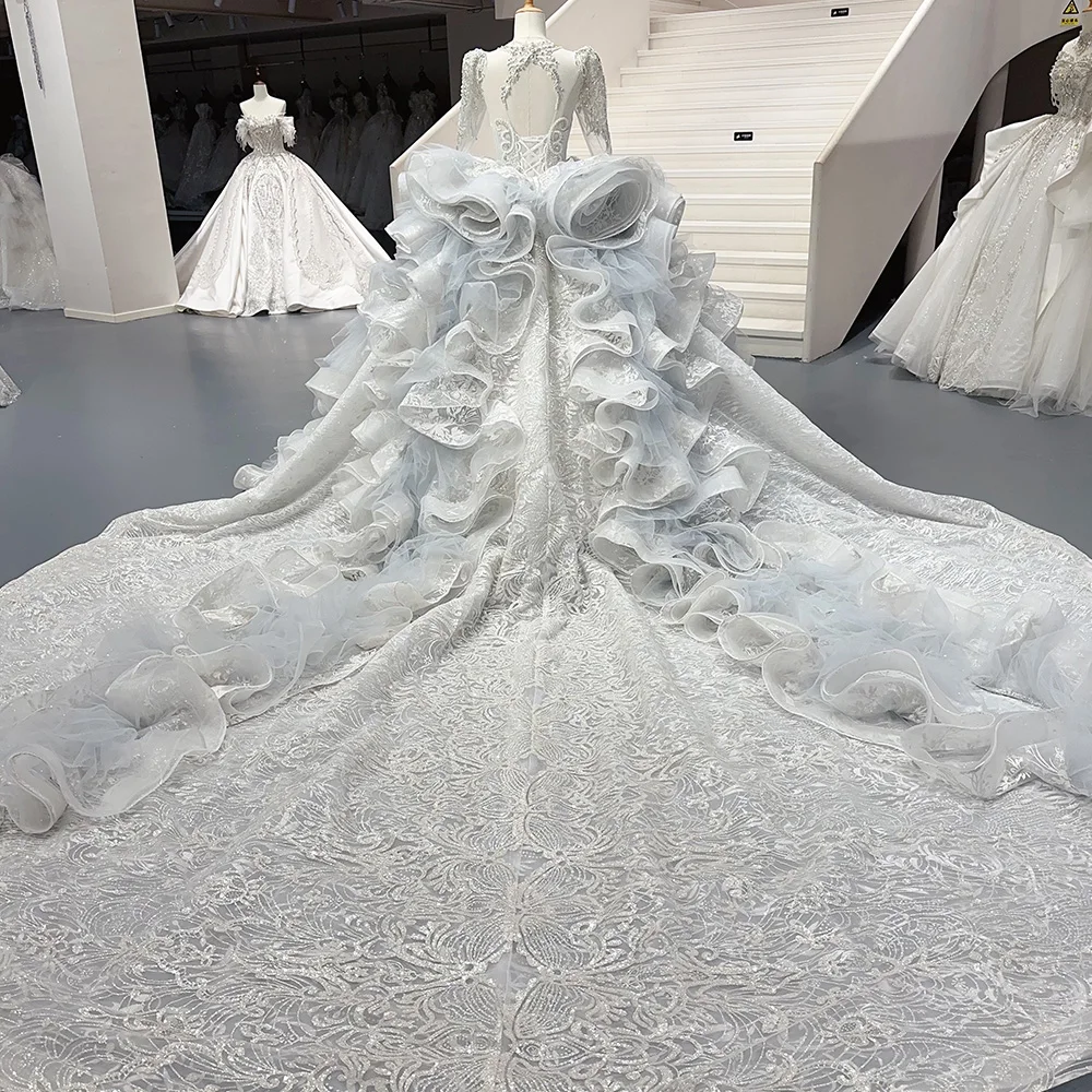 Elegant Princess Ball Gown Wedding Dresses V-neck Dress For Bride Sparkly Floor-length Tassel Bridal Gown Vestido De Novia