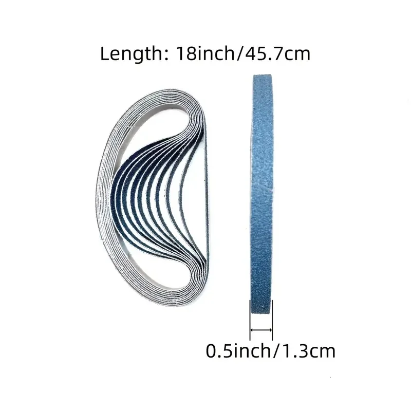 10Pcs zirconia belt, 457 * 13mm - 40 to 120 multifunctional particle size, suitable for metal, wood, furniture polishing and ru