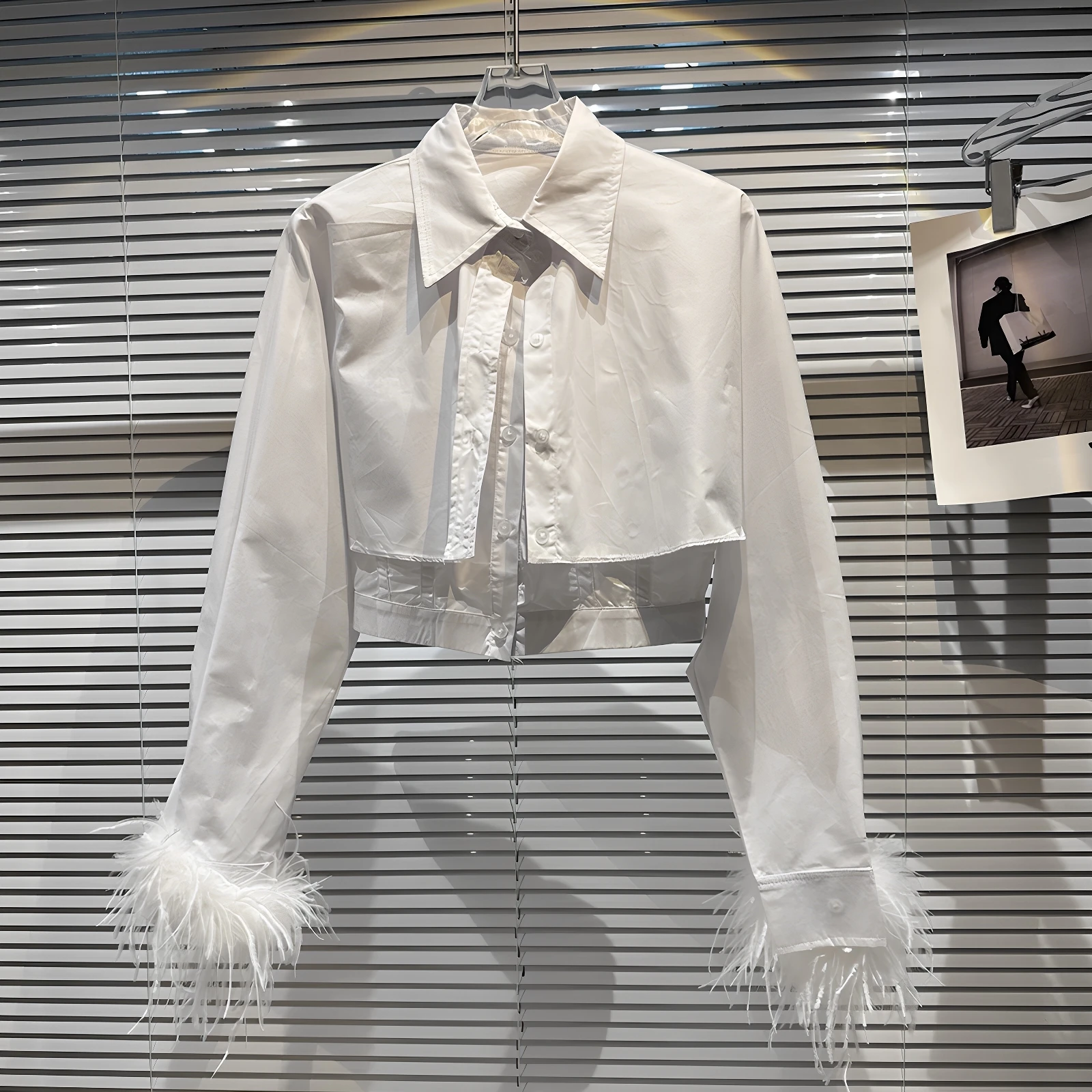 

2025 Autumn New Sle Women's irt Double Layer Splicing Fluffy Sve Mouth Ultra irt Collar Long Sve Pure Color