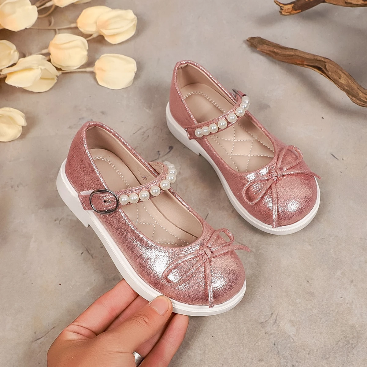 

Children Flats Spring Autumn Girls Ballet Shoes Fashion Luxury Rhinestone Princess Causal Kids Leather Shoes Slip-on Versatile