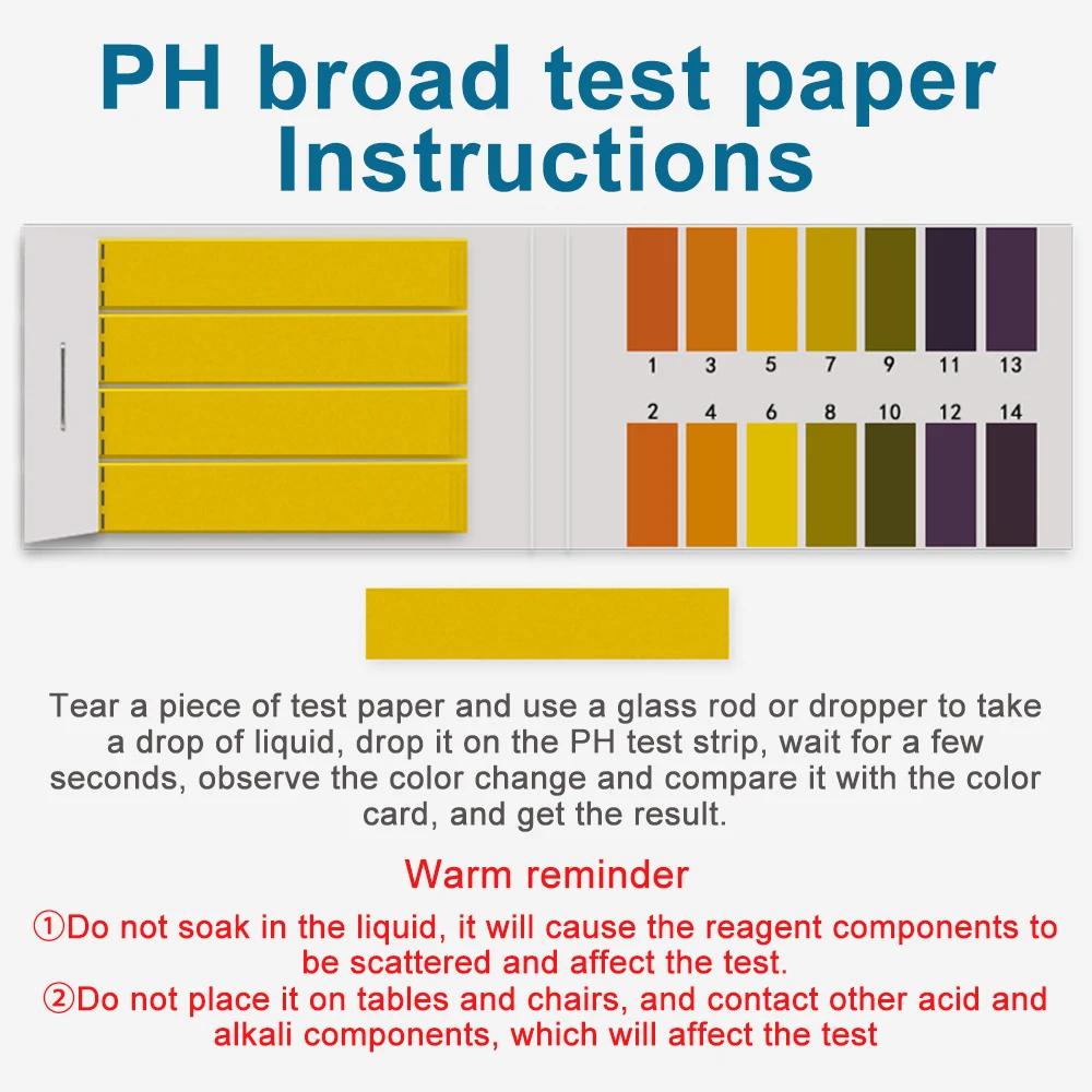 1set = 80 Strips Professional 1-14 pH litmus paper ph test strips water cosmetics soil Acidity test Strips with control card