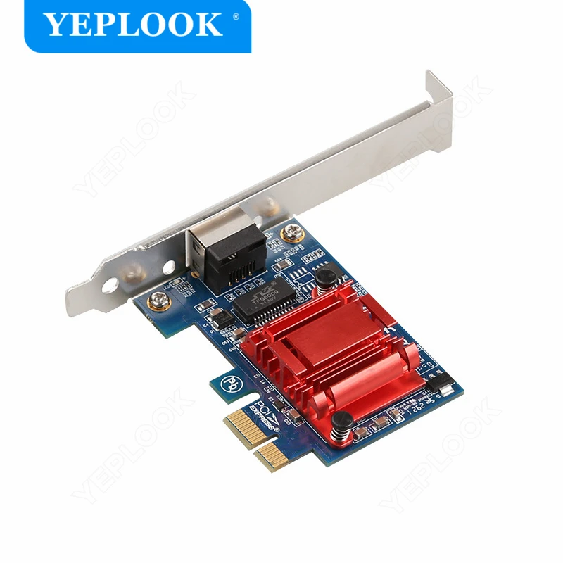 PCIe 1X Single RJ45 Gigabit Network Card 10/100/1000Mbps 1Gbps Fast Ethernet Lan Card BCM5721&5751 Chip Support ROS,ESXi TXA107