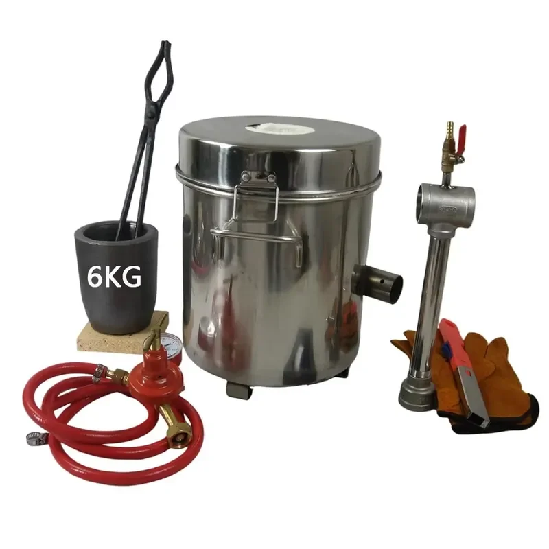 LSMIITTH 6 KG Metal Melting Furnace Smelting Kit Propane Forge Casting Tool Foundry Refiner Smelter For Brass Gold Silver