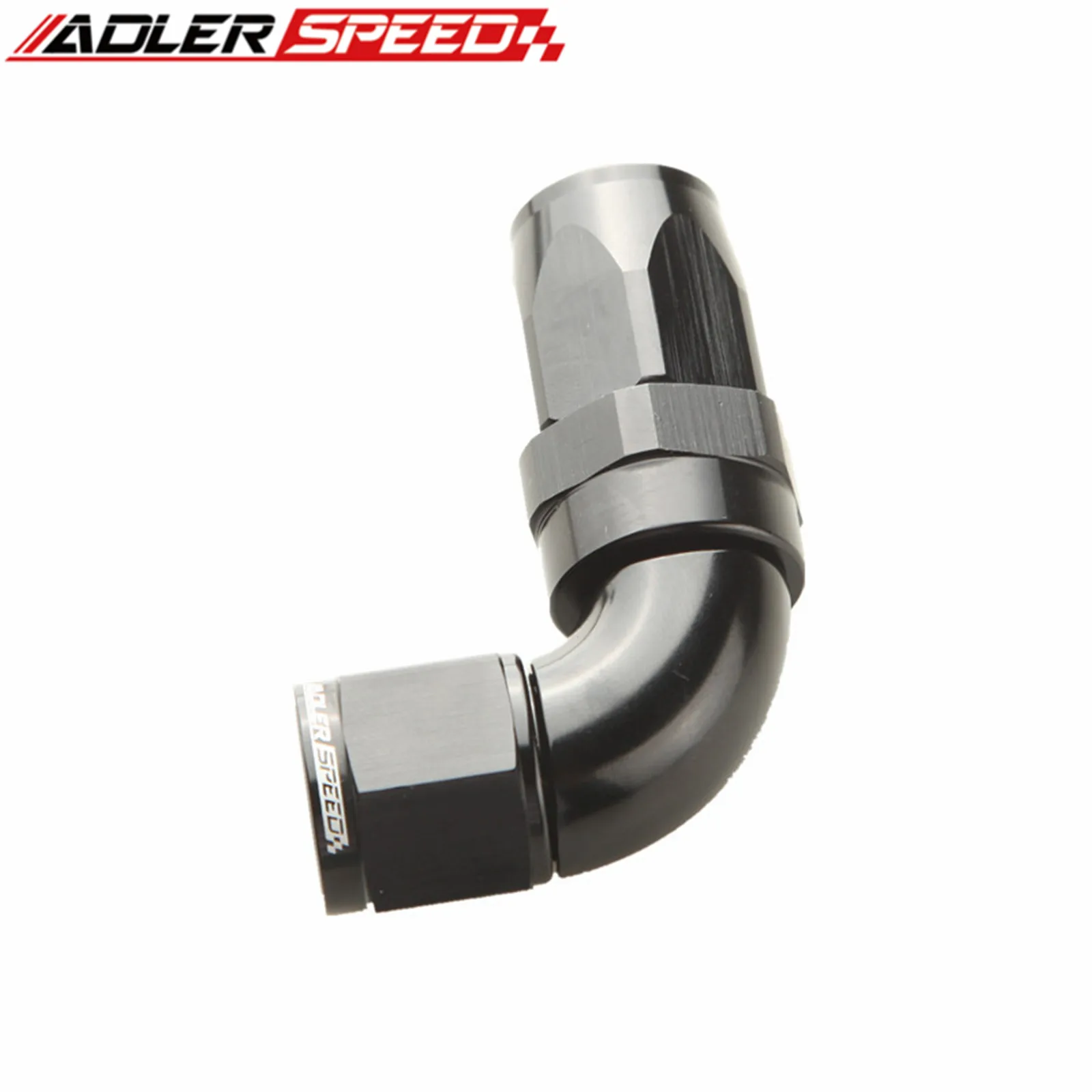 90 Degree AN4 AN6 AN8 AN10 AN12 AN16 Aluminum One Piece Swivel Fuel Hose End Fitting Adapter Black