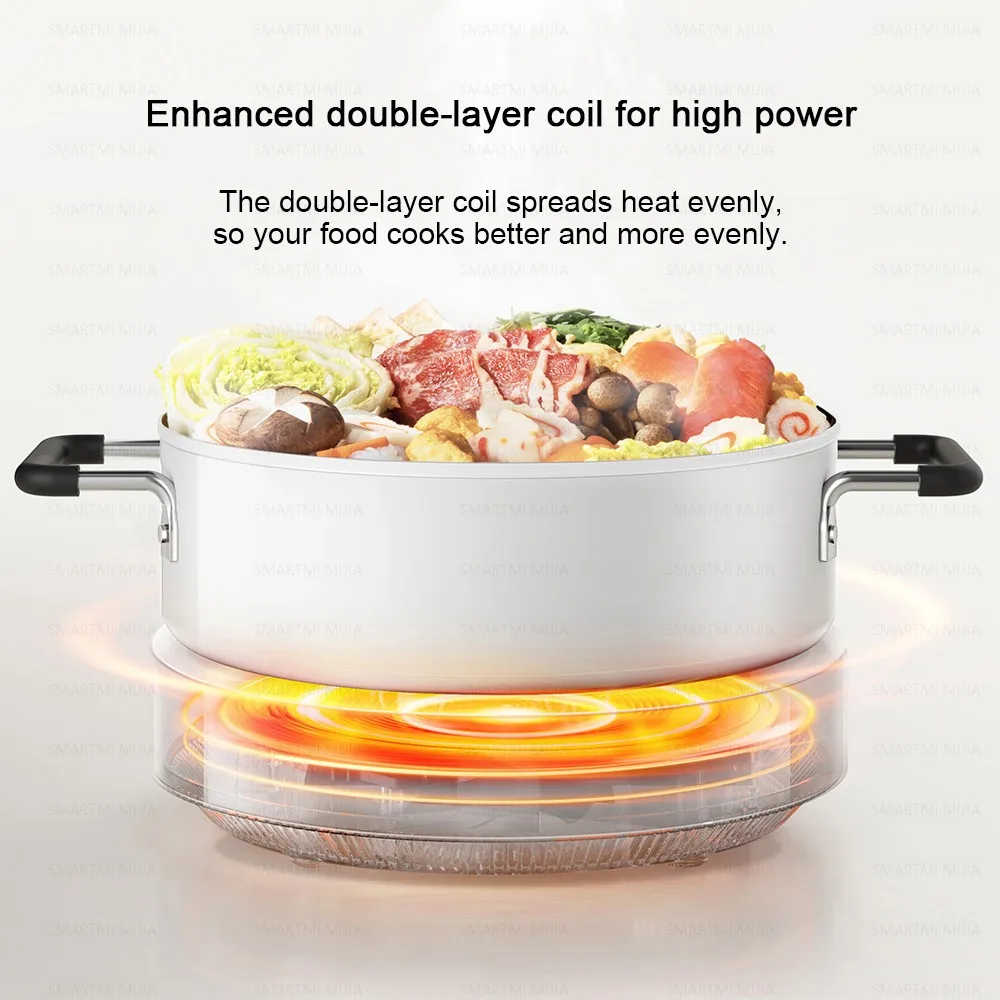 XIAOMI MIJIA طباخ التعريفي N1، 2100 واط عالي الطاقة، 6 مستويات حرارية، 8 حماية أمان، سهل التنظيف، إصدار صيني مع محول