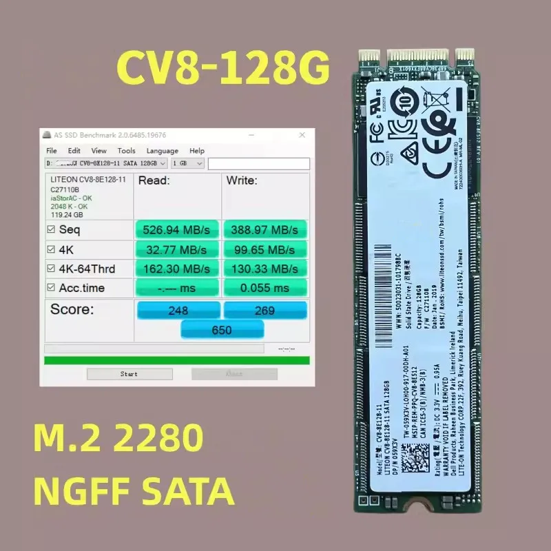 Disco Duro CV8 128G SATA SSD NGFF M.2 SSD CV8 8E128HP para ordenador portátil de escritorio LITEON CV8-8E128-11