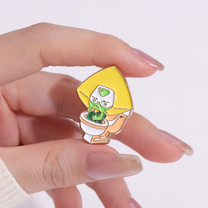 Personalized And Cute Co Branded Lapel Pin Toilet Anime Cartoon Figure Badge Enamel Pins For Hats Decoration Jewelry Accessories