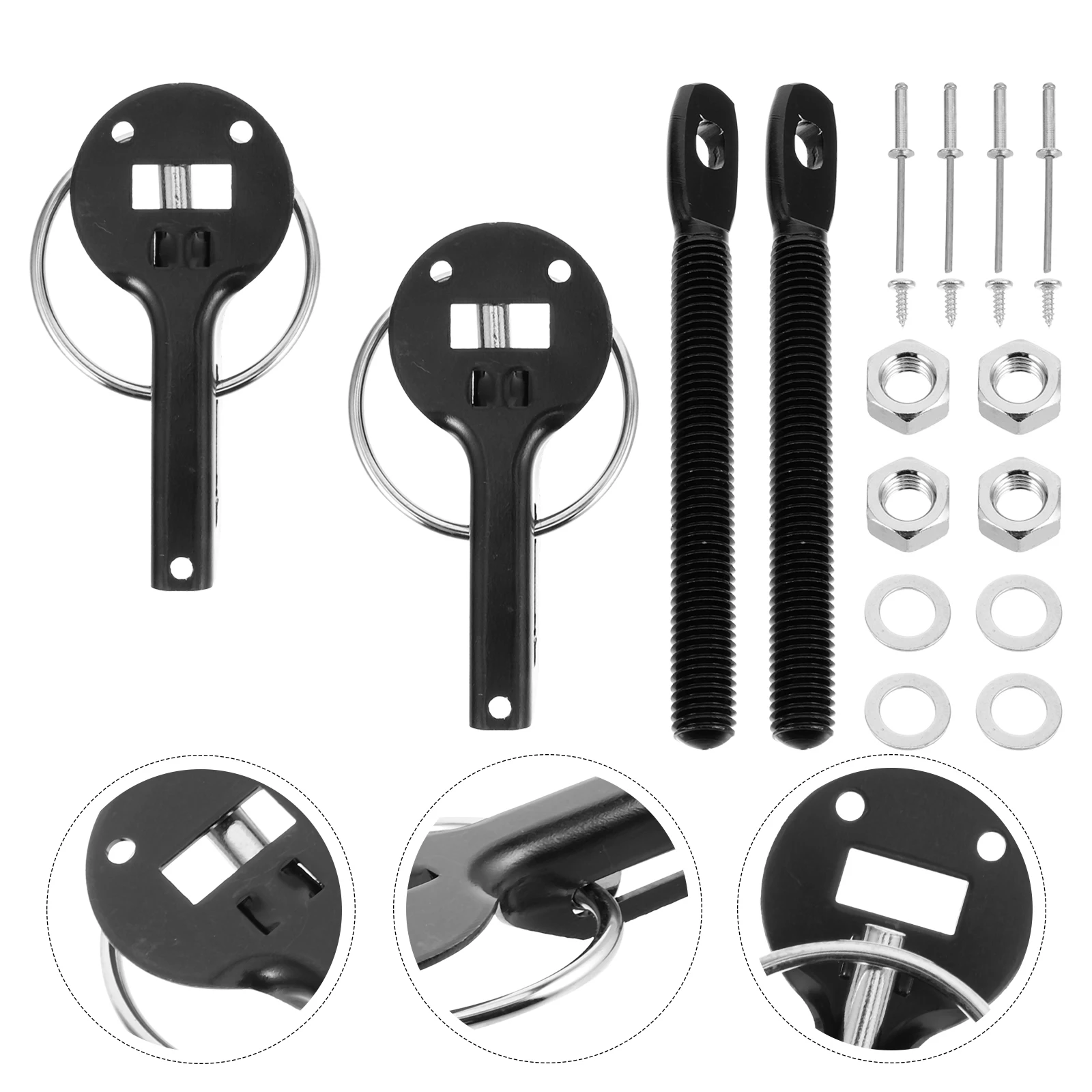 

1 Set Hood Pins Racing Exterior Accessories Accessories Universal Racing Aluminum Alloy Pins Engine Safety Secure Fit Car Mods
