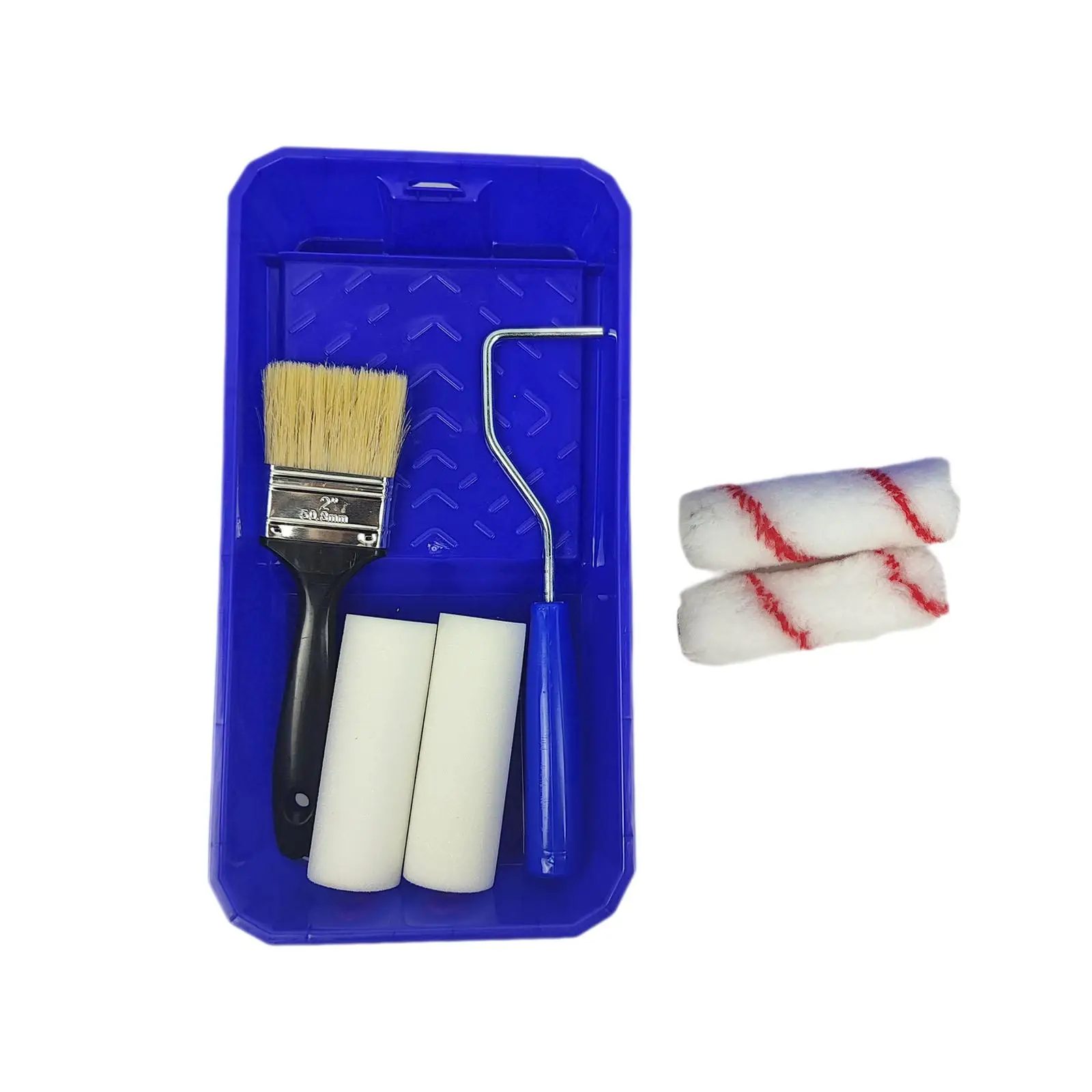 

Paint Roller Brush Kits Sturdy Flooring Roller Easy to Grip Smooth with Tray Practical for Garden Household Ceiling Door Office