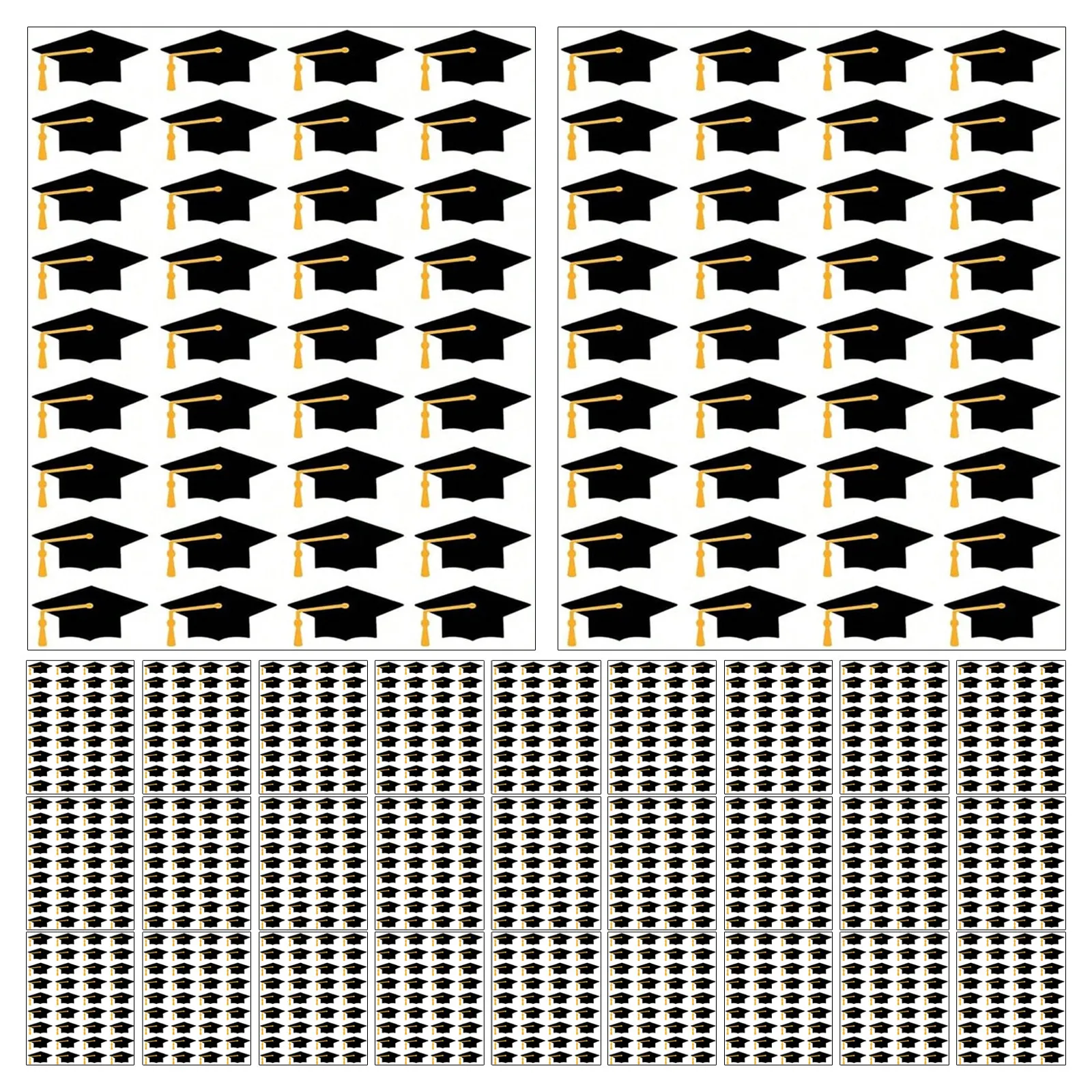 50Sheets College High School Graduation Stickers 2026 Waterproof Grad Cap Labels Senior Year Envelope Sealing Scrapbook Decor