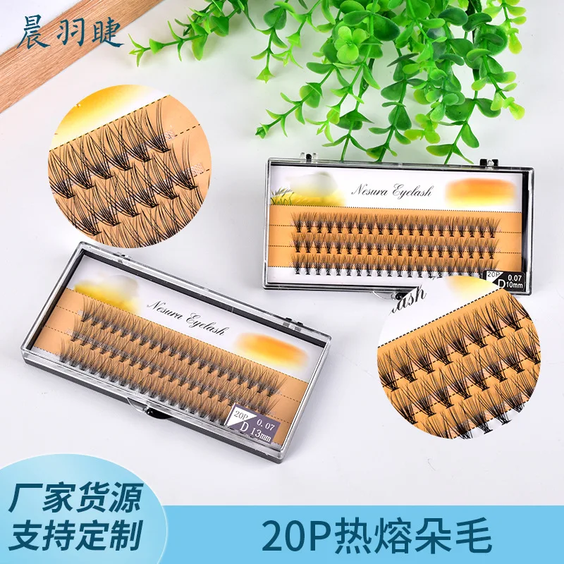 20D/C cils de vison 1 boîte/60 paquets Extension de cils naturels russie cils individuels grappe outils de maquillage cils cils