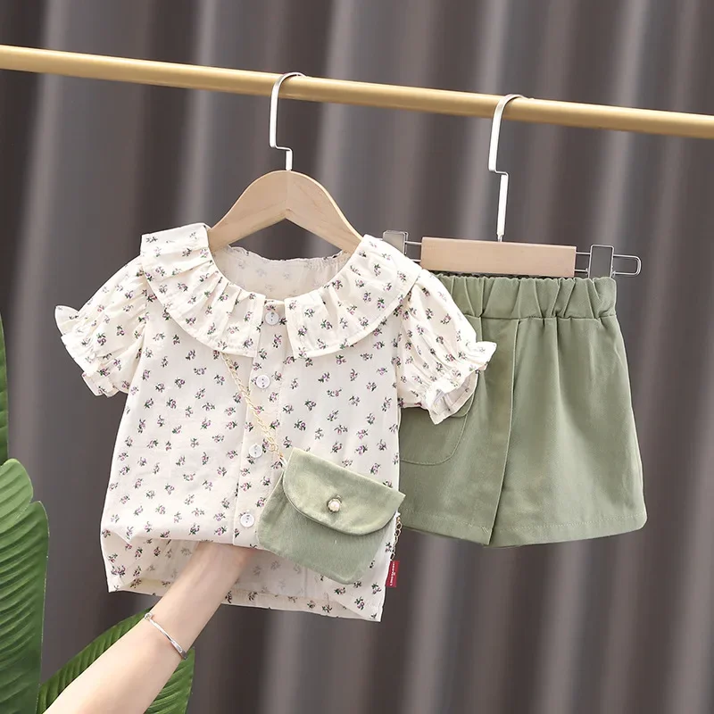 

New Summer Fashion Baby Clothes Suit Children Girls Shirt Shorts 2Pcs/Set Infant Clothing Toddler Casual Costume Kids Tracksuits