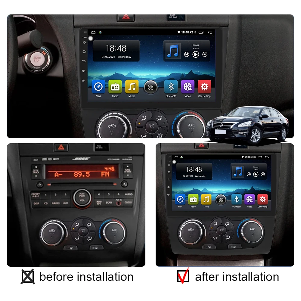 Android 12 Carplay Auto WIFI 4G Car Radio For Nissan Altima Teana 2008-2012 Multimedia Video Player GPS Navigation 2 Din Stereo