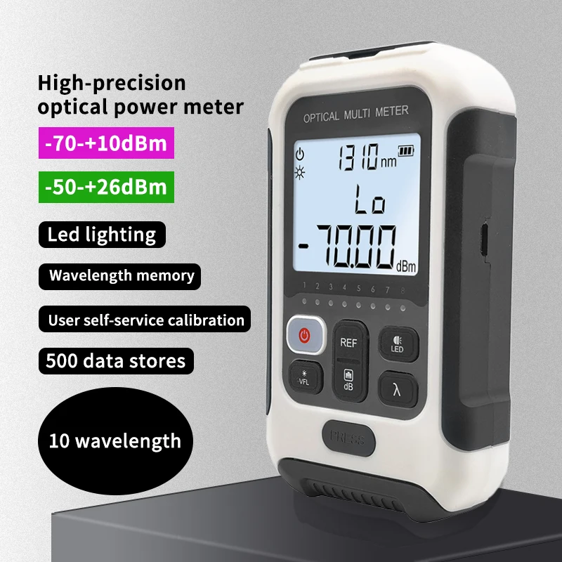 

New Fiber Optical Power Meter Multifunctional Rechargeable Visual Fault Locator 20/30mw VFL Laser PenLED Light RJ45 Cable Tester