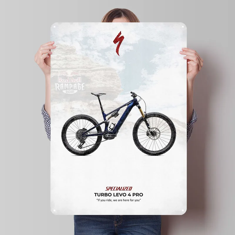 Specialized Turbo Levo 4 Pro Bike Metal Signs Cycling Poster Decoration At Home Decorations Gaming Room Decoration Corner Coffee