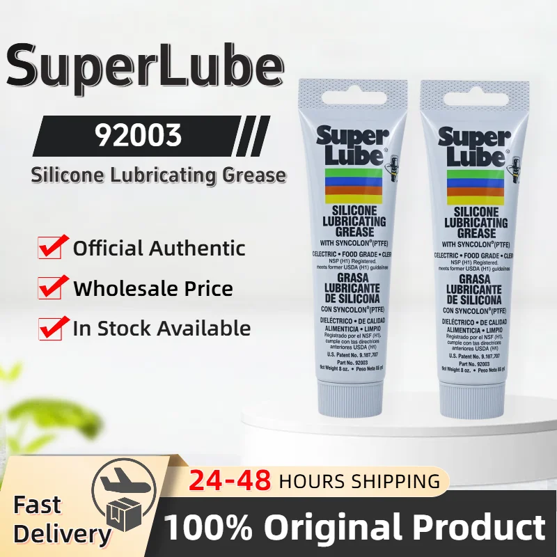 Original Super Lube 92003 91003 Silicone Lubricating Grease Waterproof PTFE Grease Best for 3D Printer 3Oz Tube Translucent
