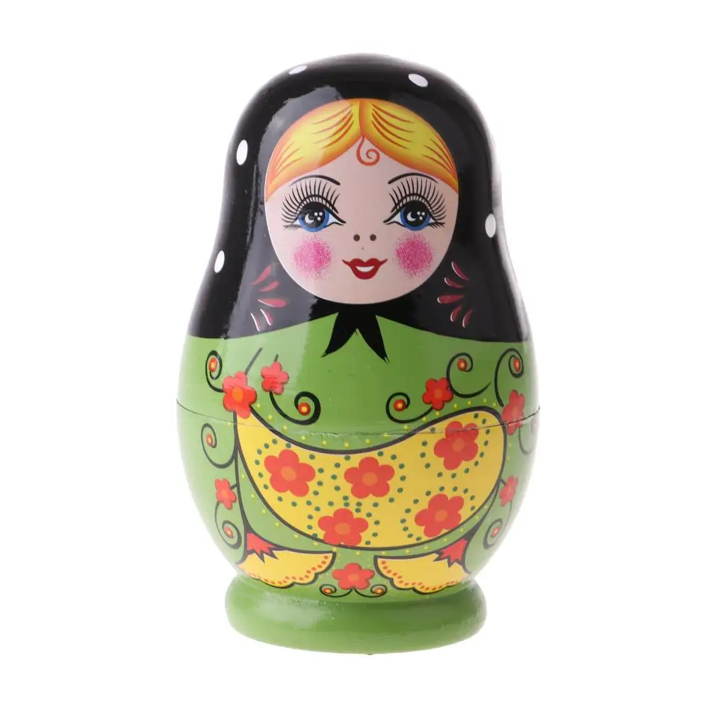 2 Female Russian Nesting Doll Matryoshka Wood for Children Kids Gift