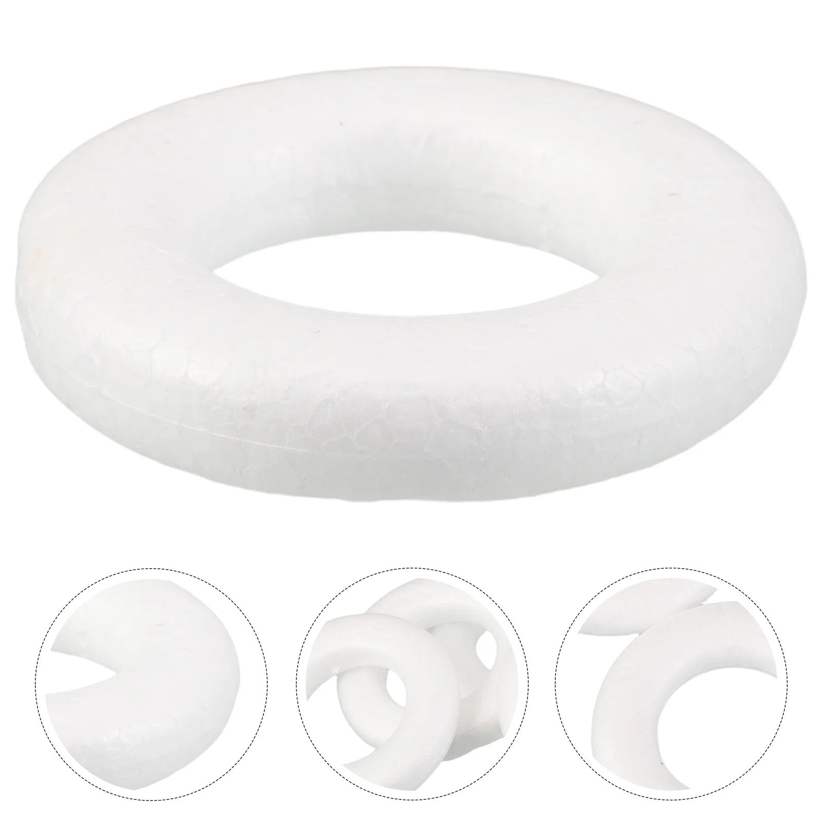 

50Pcs 8cm White Foam Wreath Forms DIY Craft Wreaths Wedding Party Decorations Supplies Donut Decorations Wedding Supplies