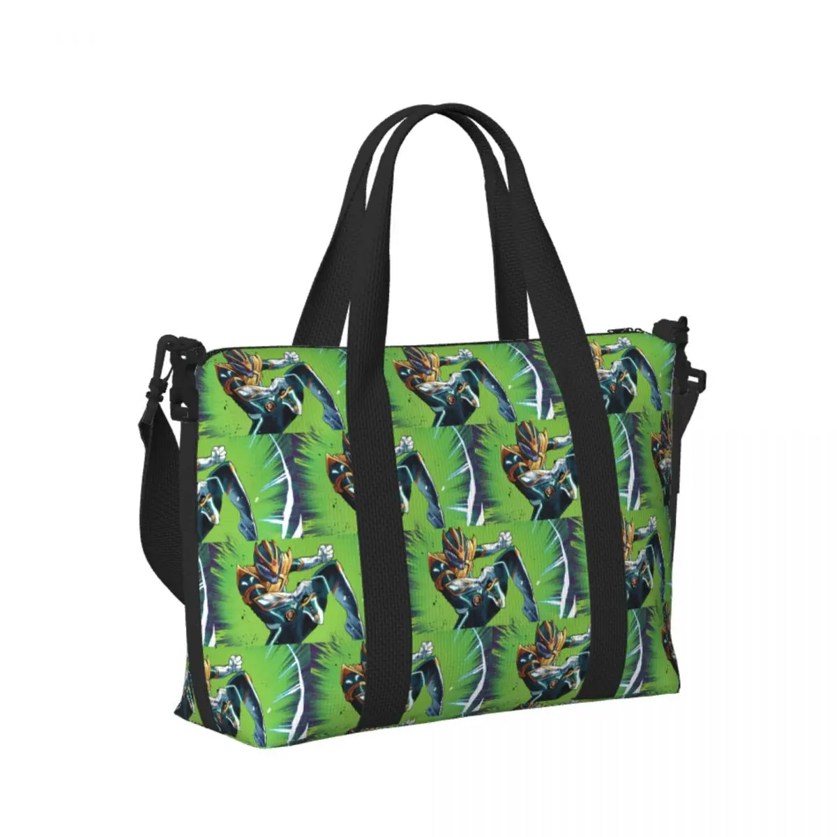 

Custom Mighty Morphin Power Ranger Beach Travel Bag Large Capacity Tote Bags for Gym Sport Women Shopping Duffle Shoulder Bag