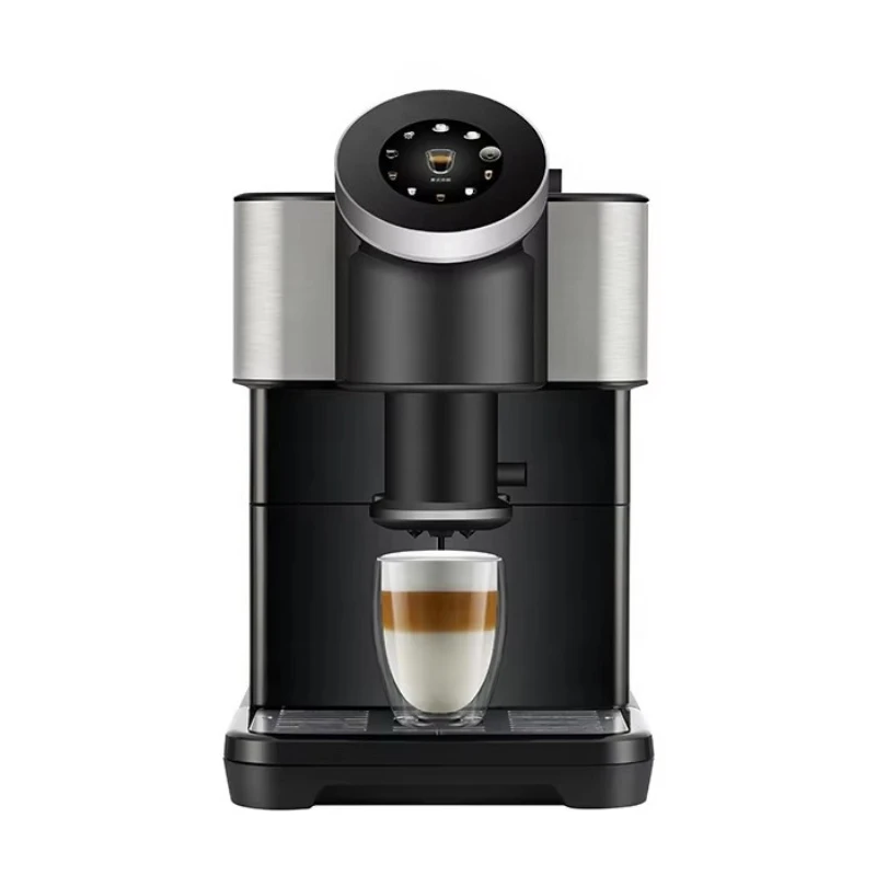 Home automatic coffee machine with touch screen grinder self-cleaning black