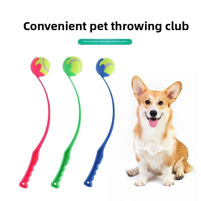 Dog toy without bending over and throwing balls，Dog Toy Outdoor Fetch Ball Thrower with Squeaker Chew Interactive Pet Supplies