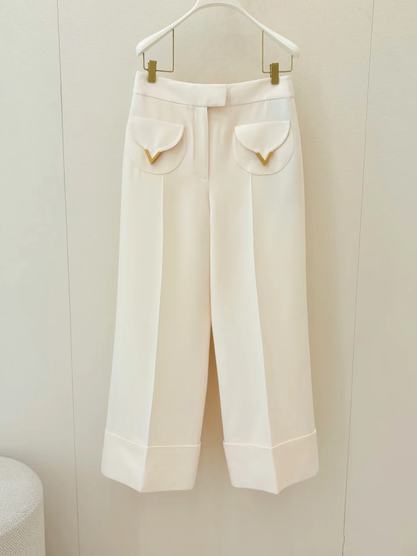 

Spring Summer 2026 Women's High Waist Loose Straight Leg Pants Casual White Versatile Slimming Trousers Ladies Fashion