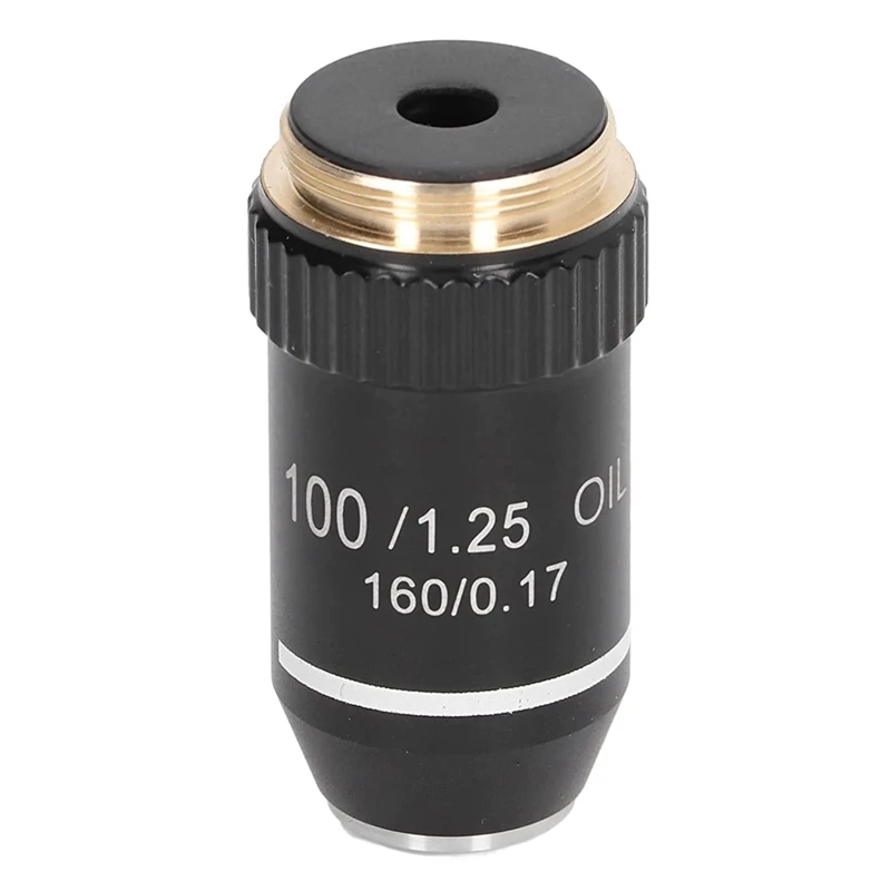 Biological Microscope Lens 100X Oil High Power Objective Interface 20.2Mm Thread