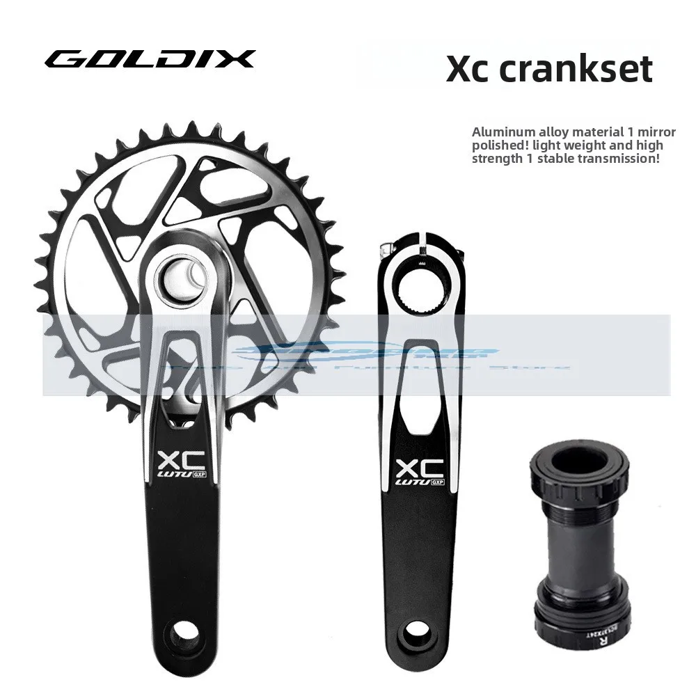 

GOLDIX XC dental disc crank set GXP 3 nail straight-mounted CNC hollow integrated lightweight mountain bike crank