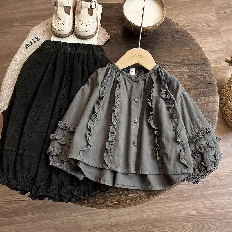 Korean Version of Mori Girls Autumn Suit, New Children's Foreign Style Two-piece Set, Baby Girl Spring and Autumn Suit