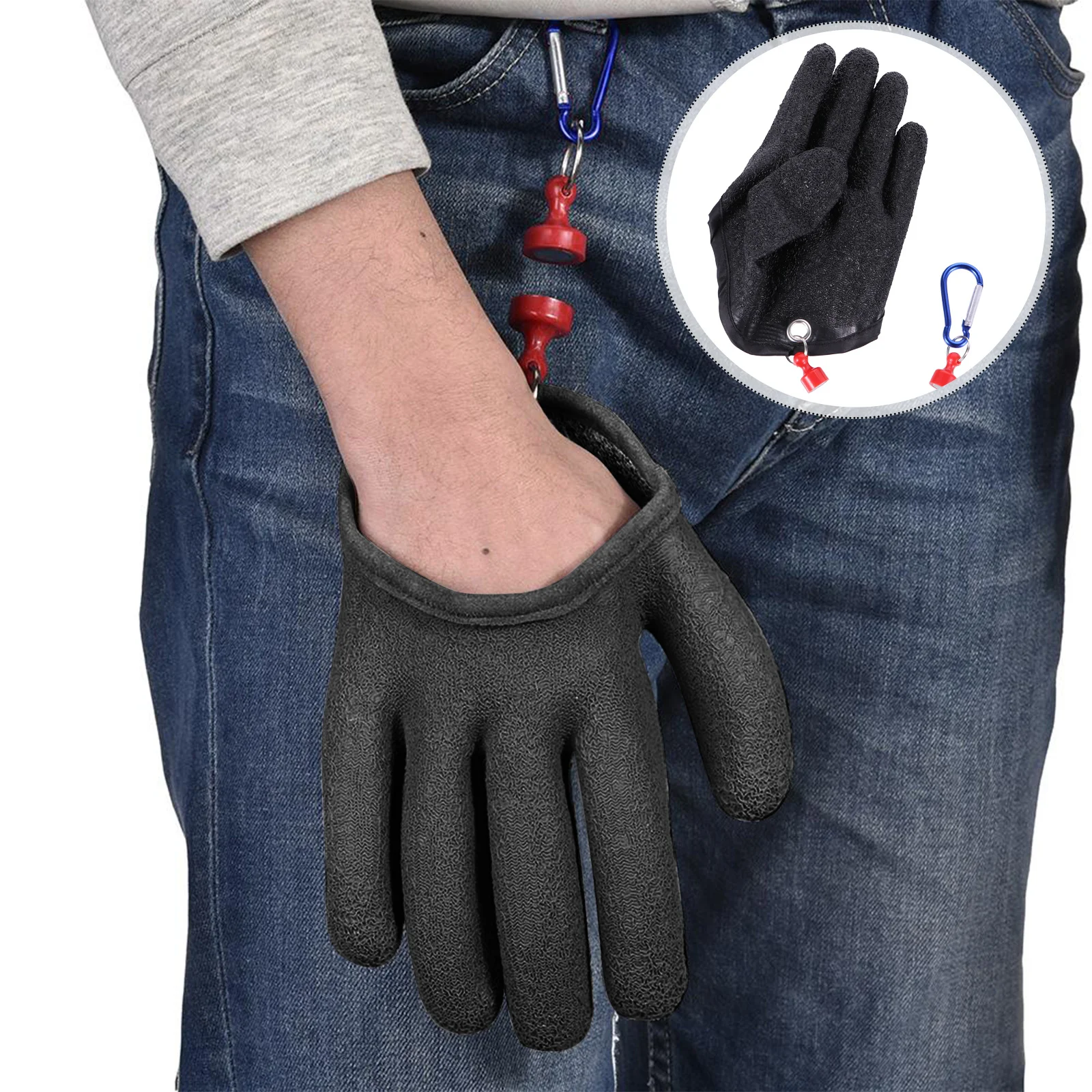 

Перчатки для ловли рыбы, противоскользящие перчатки для рыбалки, латексный материал для использования на открытом воздухе, нескользящая защита для левой руки, легко чистится, хранение