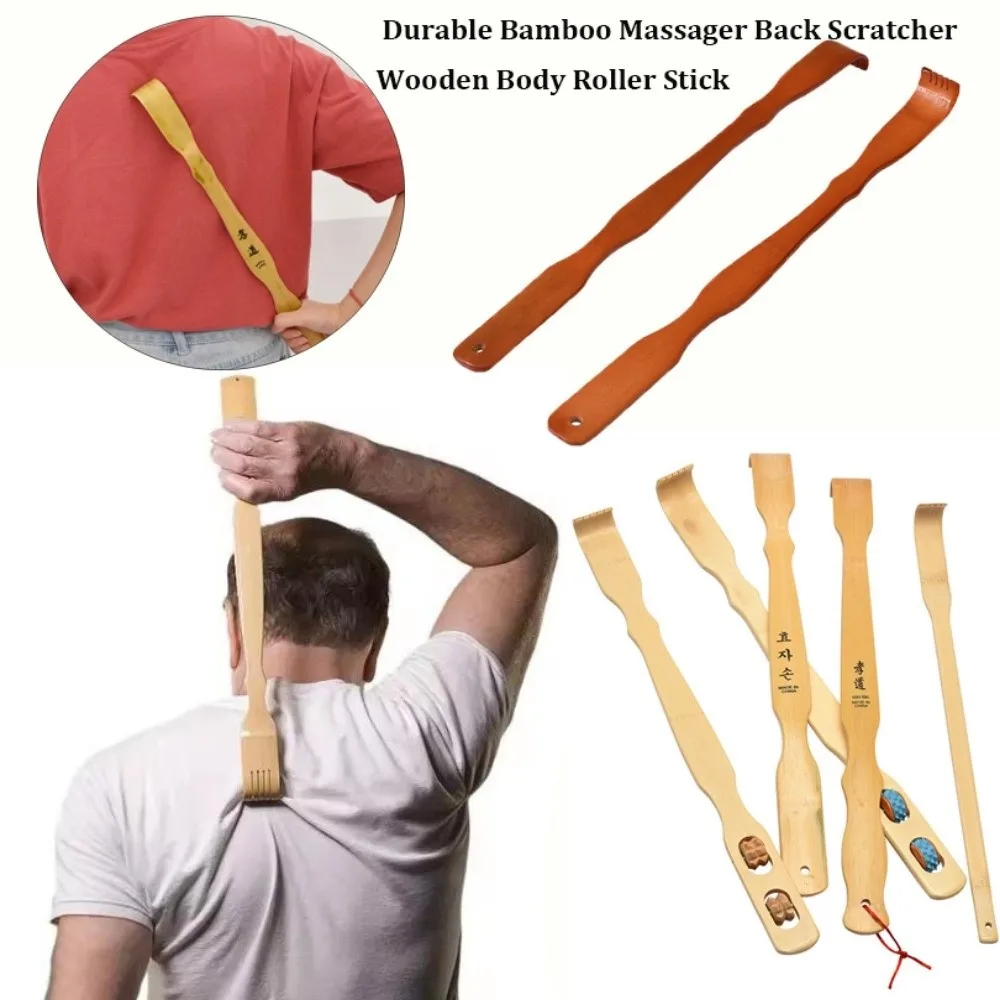 Durable Massager Back Scratcher Multistyles 41.5~46.5cm Backscratcher Wooden Scratching Bamboo Backscratcher Massager