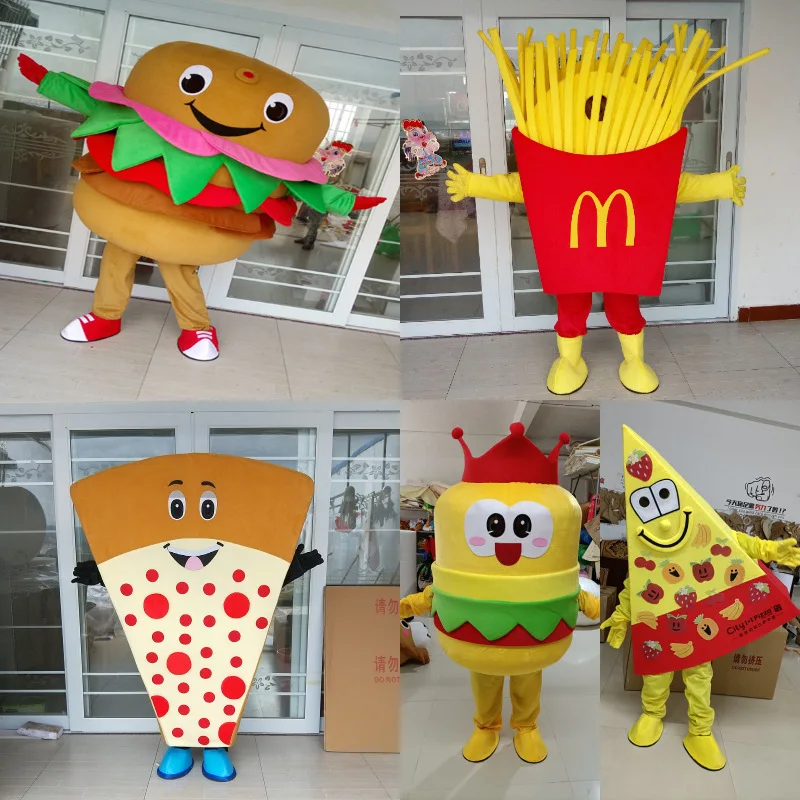 

Fruit Pizza Mascot Cartoon Hamburger Doll Costumes Walking Performances Advertising Suitable for Various Holiday Parties