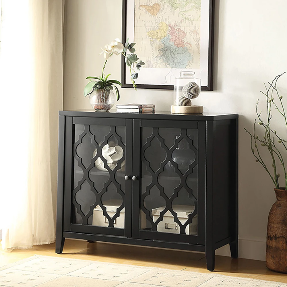

Black Console Table with Shelf Inside