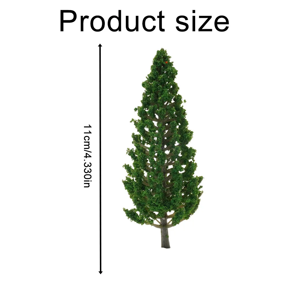 10pcs Model Pine Trees Green For Scale Railway Layout 11cm SL-16059 Plastic Complete Trees Yard & Garden Decor  Artificial Lawn
