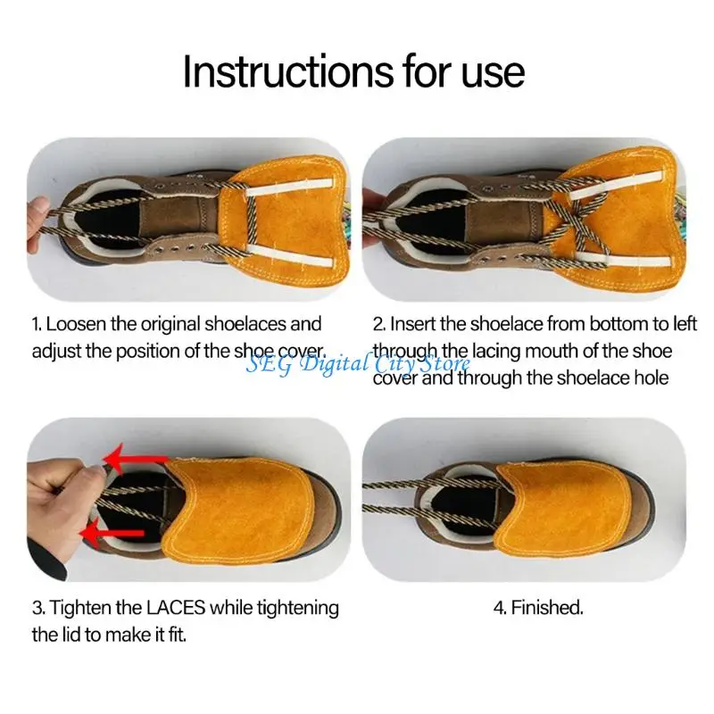 

U75B Adjustable Leather Welding Shoe Guards Providing Heat Protective and Comfort for Long Working Hours Mechanical Work 2pcs