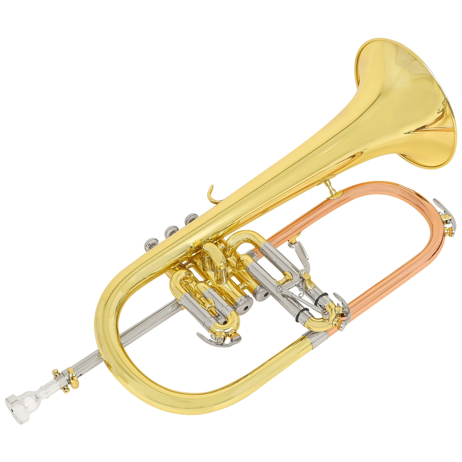 SLADE Bb Flugelhorn Professional Brass Instrument Phosphor Copper with Case Mouthpiece Gloves for Beginner Student & Performers