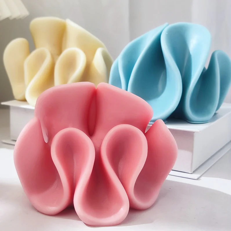 SZ801 Nordic Style Abstract Coral Flower Candle Soap Silicone Mold 3D Home Decoration Mould