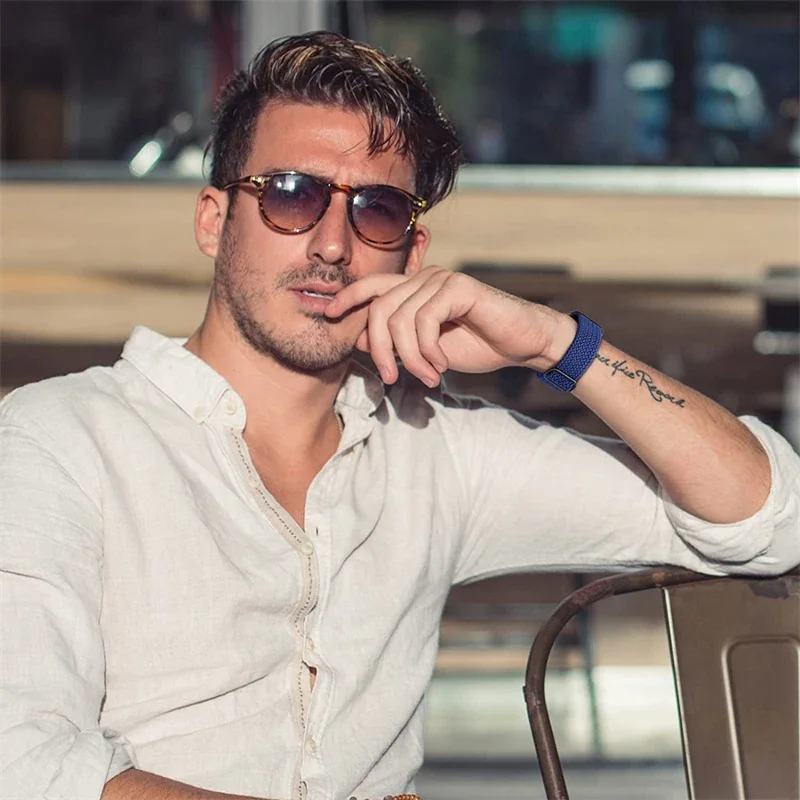 Band voor Apple Watch band 44 mm 40 mm 45 mm 41 mm 49 mm 38 mm 42 mm Elastisch gevlochten armband iwatch serie 7 se 5 6 8 ultra 49 mm band