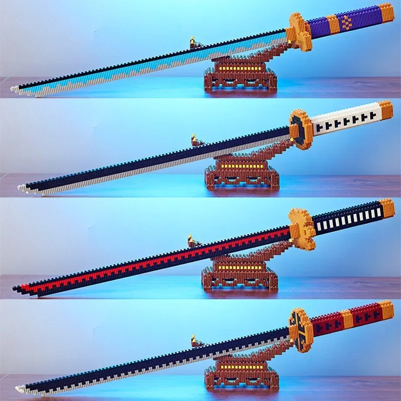 Samurai Sword Building Blocks Ninja Blade Katana Japanese Anime Butterfly Nichirin Knife Bricks Toys for Adult