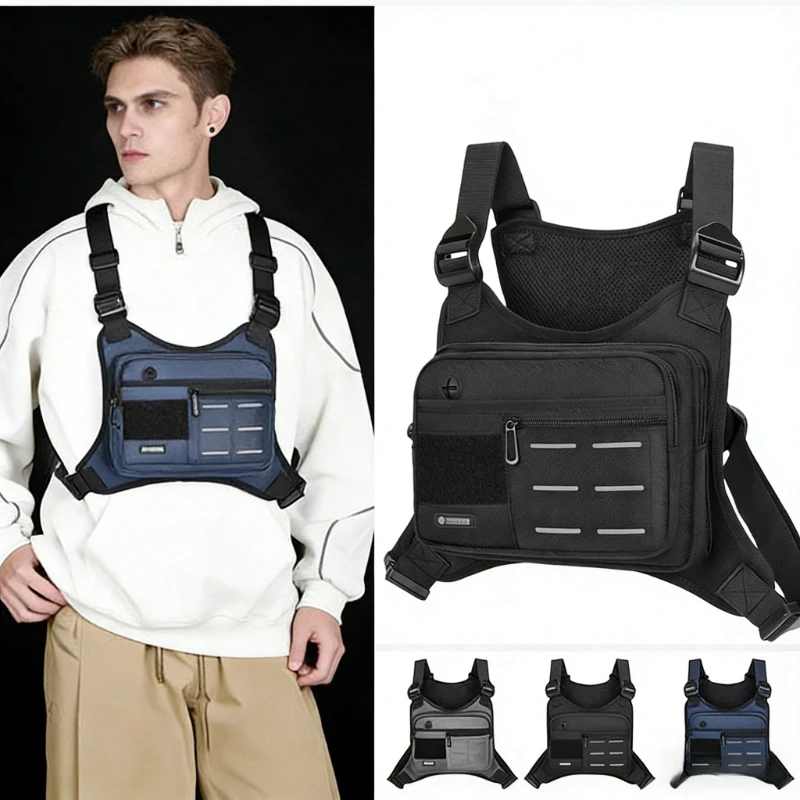 

Мужская тактическая нагрудная сумка-рюкзак с системой MOLLE, водонепроницаемая, для походов, велоспорта, бега, EDC, для активного отдыха