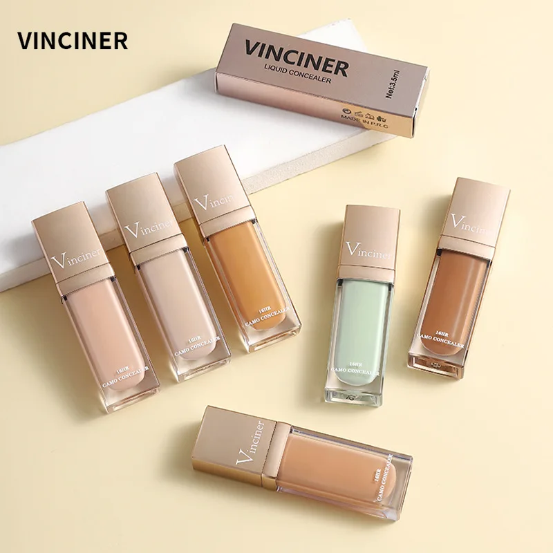 VINCINER 6 Color Concealer Moisturize Lasting 16h Lightweight Texture Oil Control Natural Brighten Skin Tone Fashion Foundation