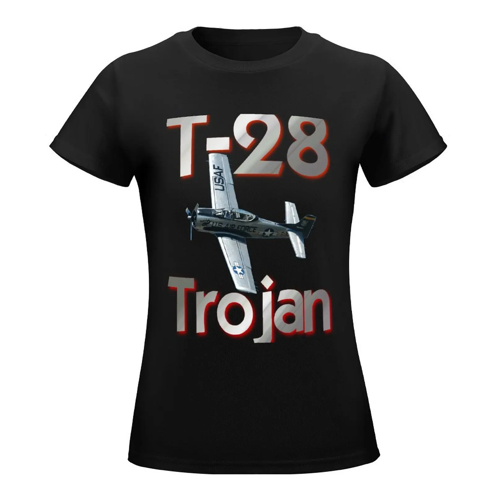 North American T-28 Trojan T-Shirt summer clothes Short sleeve tee tshirts woman