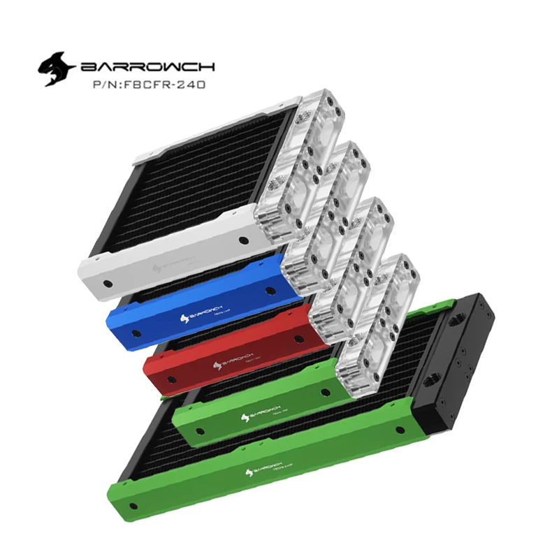 

Съемный модульный радиатор Barrow толщиной 30 мм, 120 мм, 240 мм для вентиляторов 12 см, резьба G1/4 дюйма, охладитель воды для ПК, теплообменник FBCFR-120Y