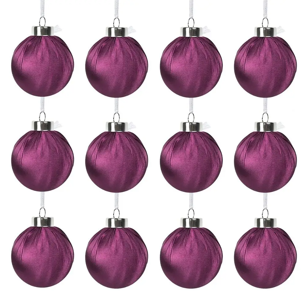 

Satin Christmas Balls Pendant Plastics DIY Crafts Velvet Christmas Balls Glitter Multicolor Christmas Tree Ornament