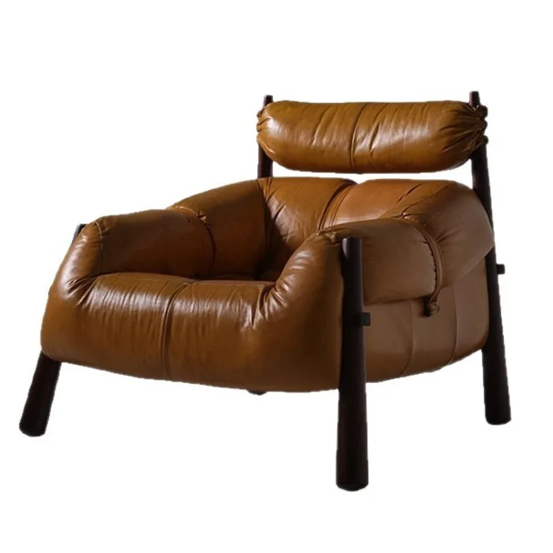

American leisure chair retro solid wood recliner, godfather chair cafe bed and breakfast room tea space recliner