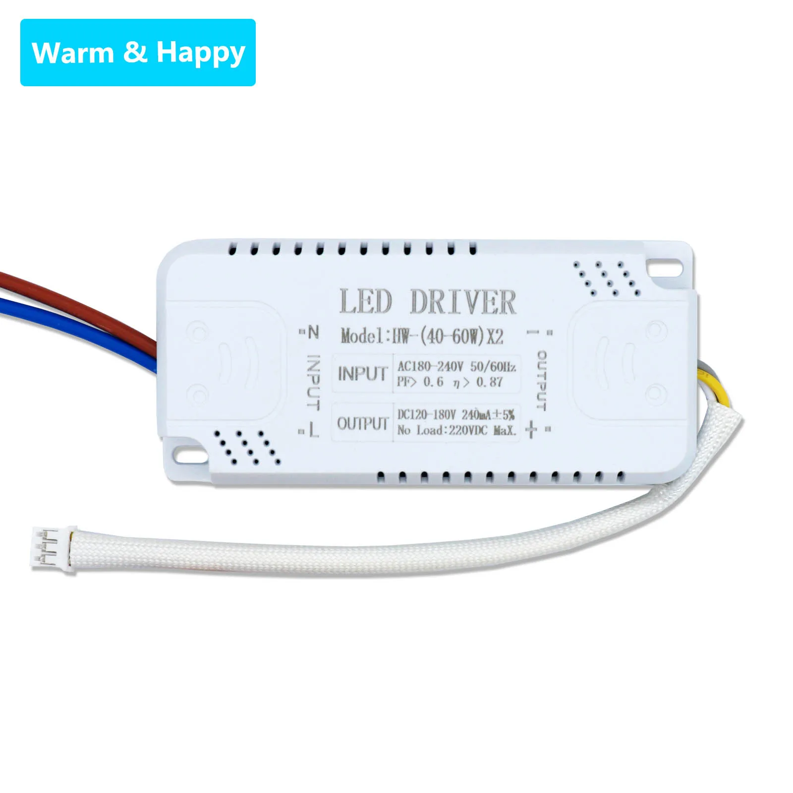 LED Constant Current Drive Power Supply 40-60W * 2 DC120-180V 240mA LED Ceiling Lamp Ceiling Fan Lamp Lighting Transformer 220V